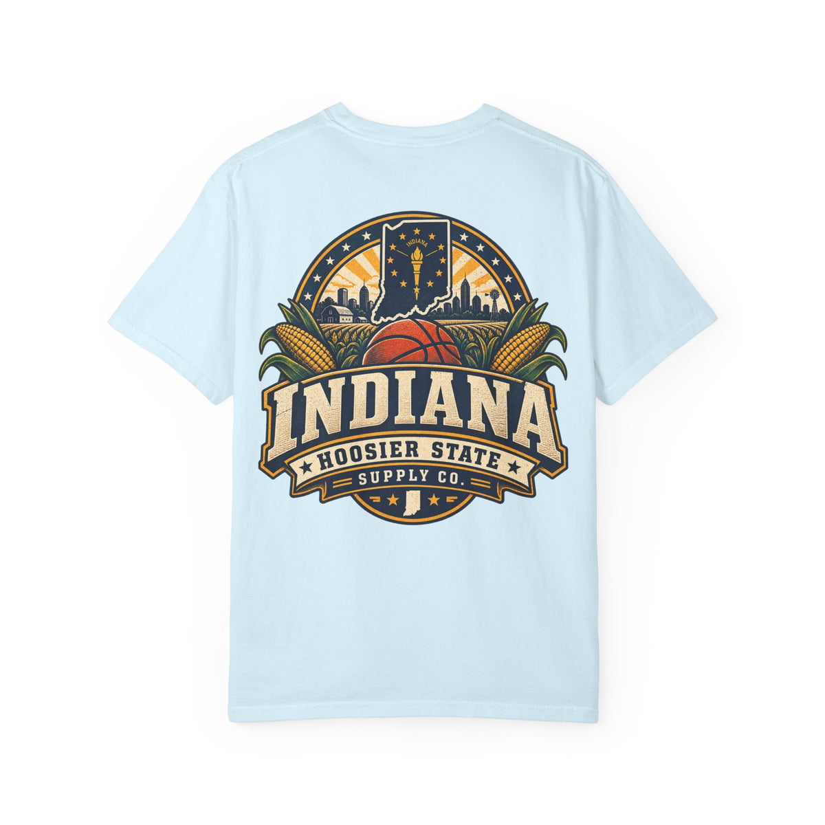 Indiana Hoosier State Supply Co. Unisex Comfort Color 1717 Streetwear Graphic Tee