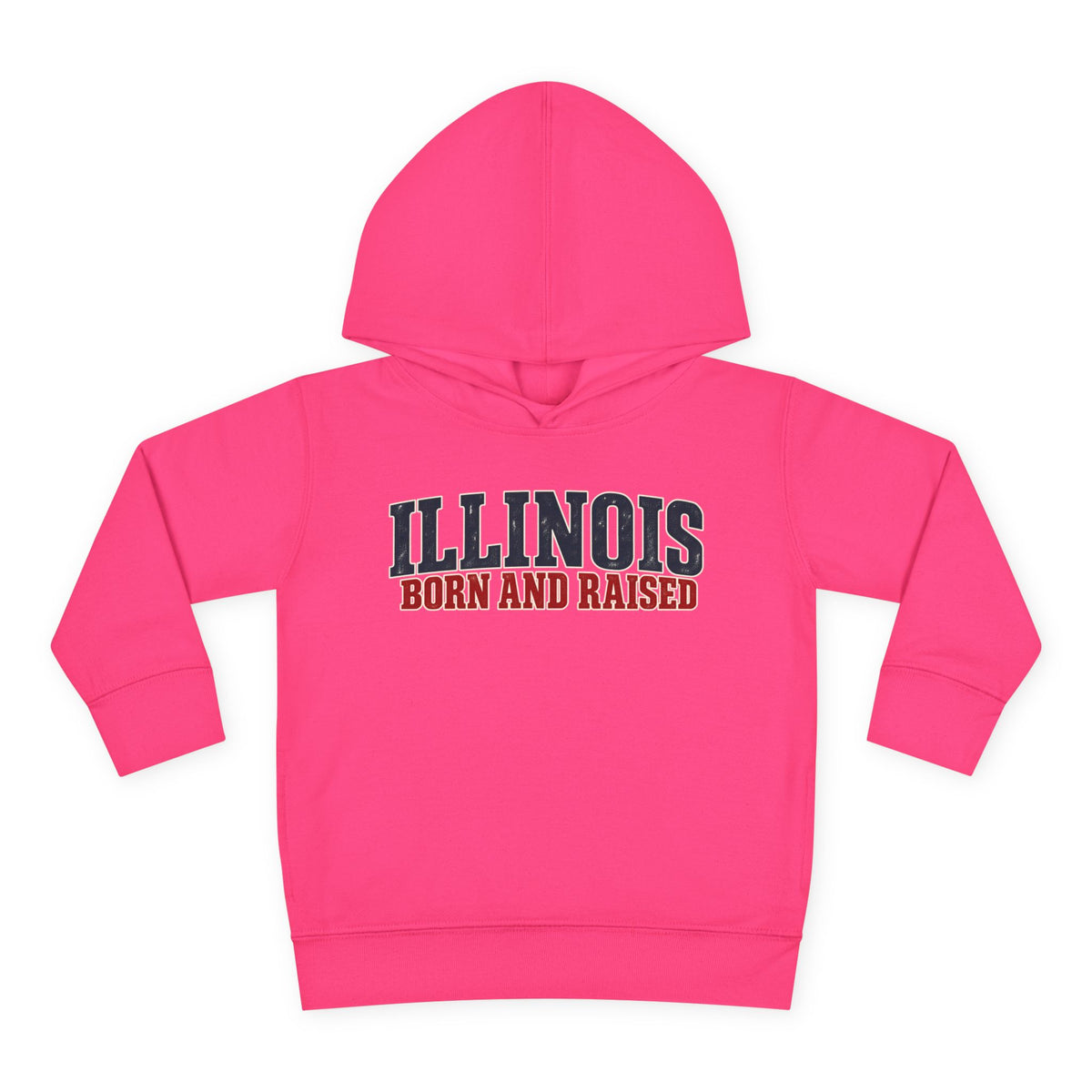 Illinois Born and Raised Midwest Americana Unisex Toddler Pullover Fleece Hoodie