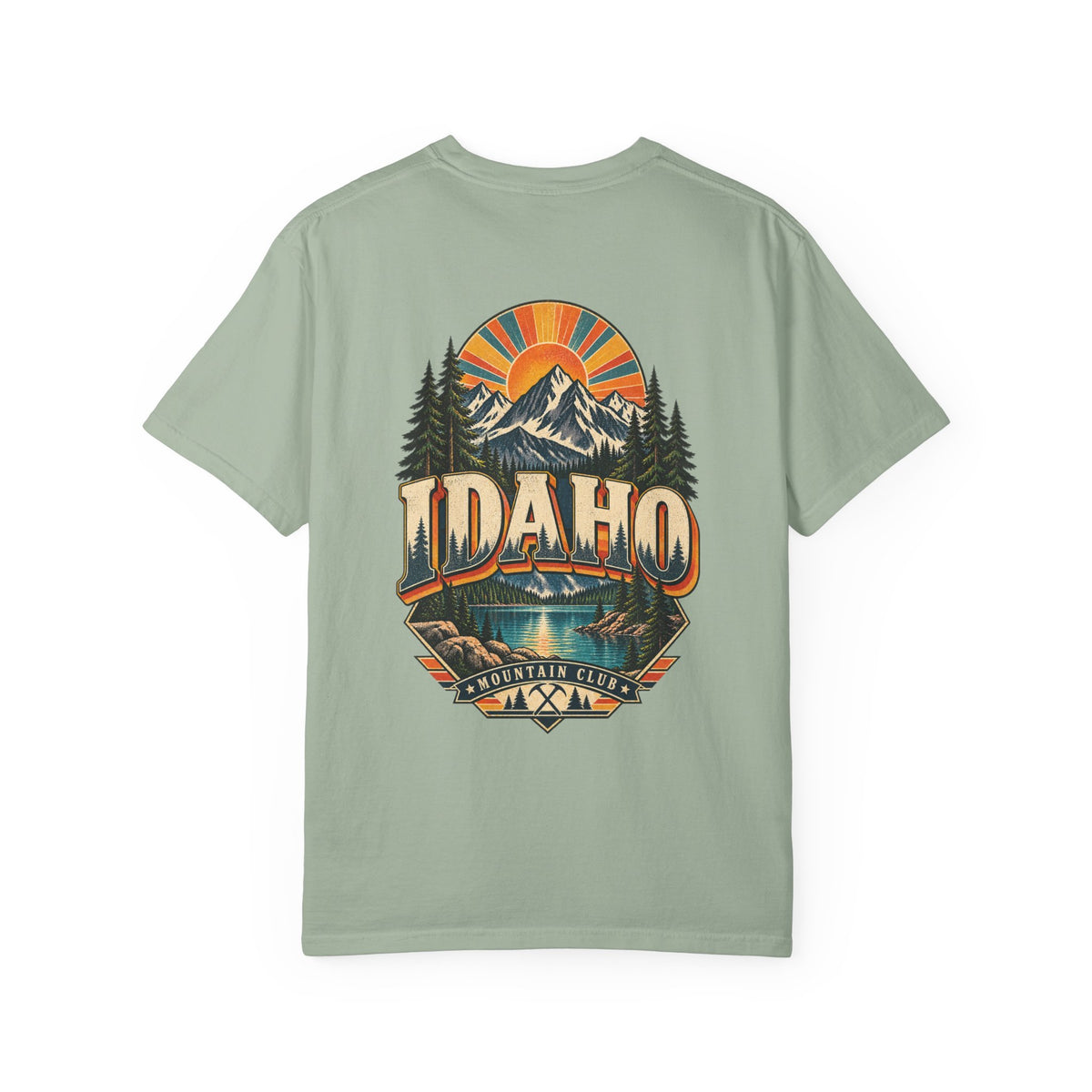 Idaho 1970s Mountain Club Unisex Comfort Color 1717 Streetwear Graphic Tee