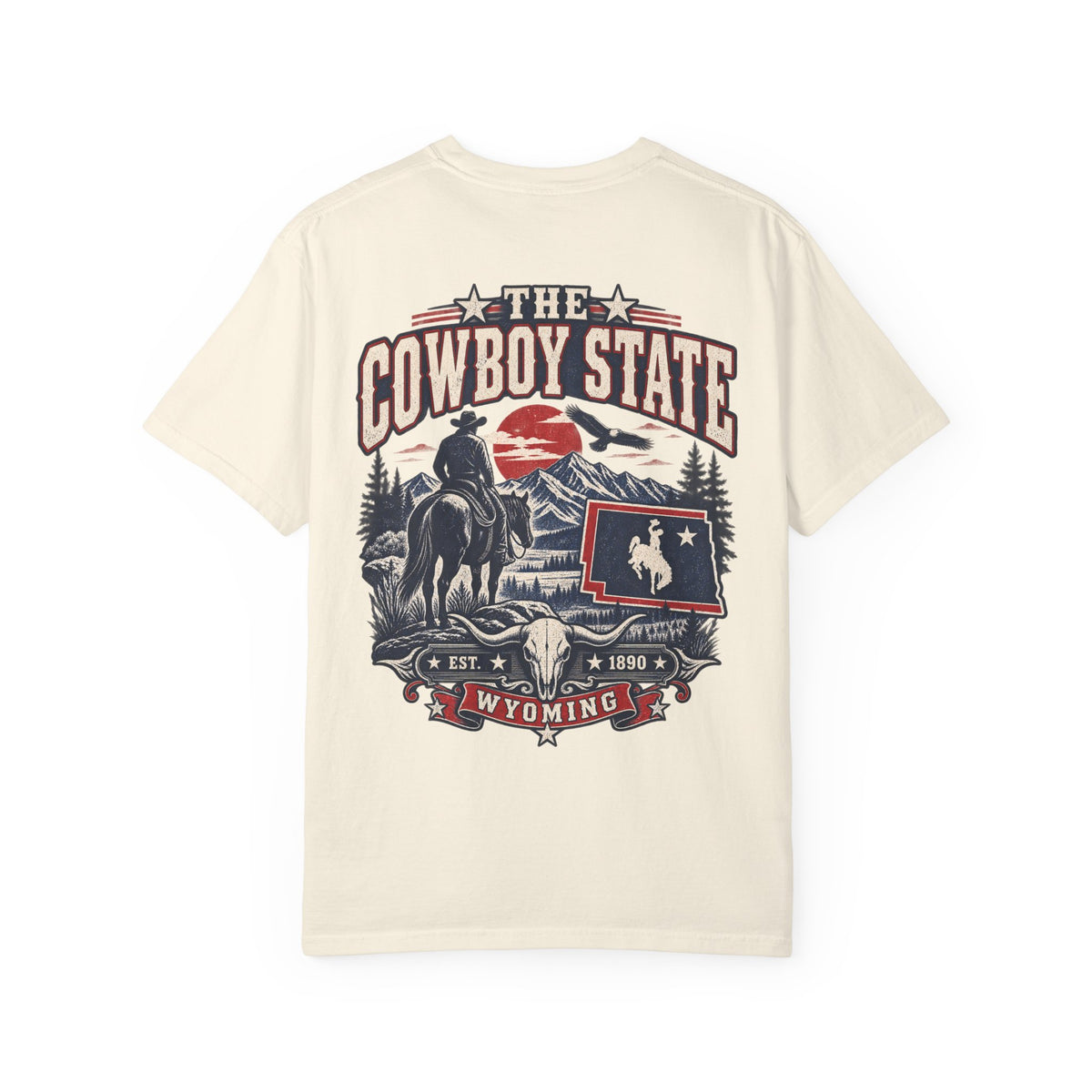 Wyoming The Cowboy State Unisex Comfort Color 1717 Streetwear Graphic Tee