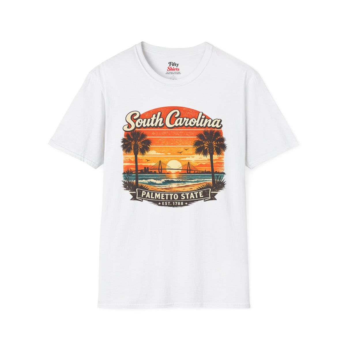 South Carolina Coastal Sunset Unisex Softstyle T Shirt State Pride Graphic Tee Collections FS03