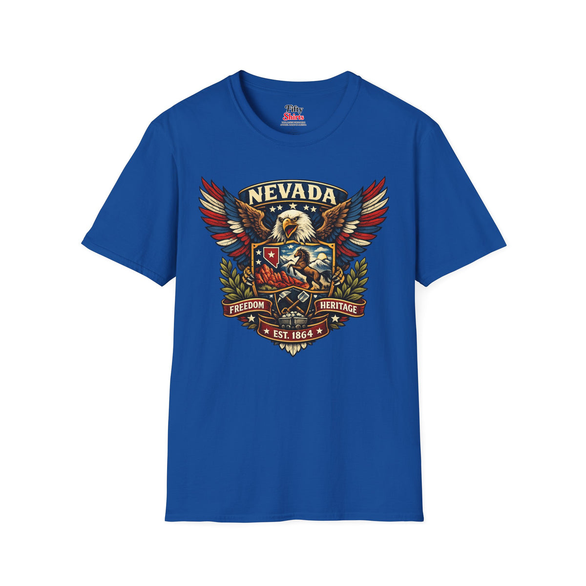 Nevada Americana Eagle Unisex Softstyle T Shirt State Pride Graphic Tee Collections FS03
