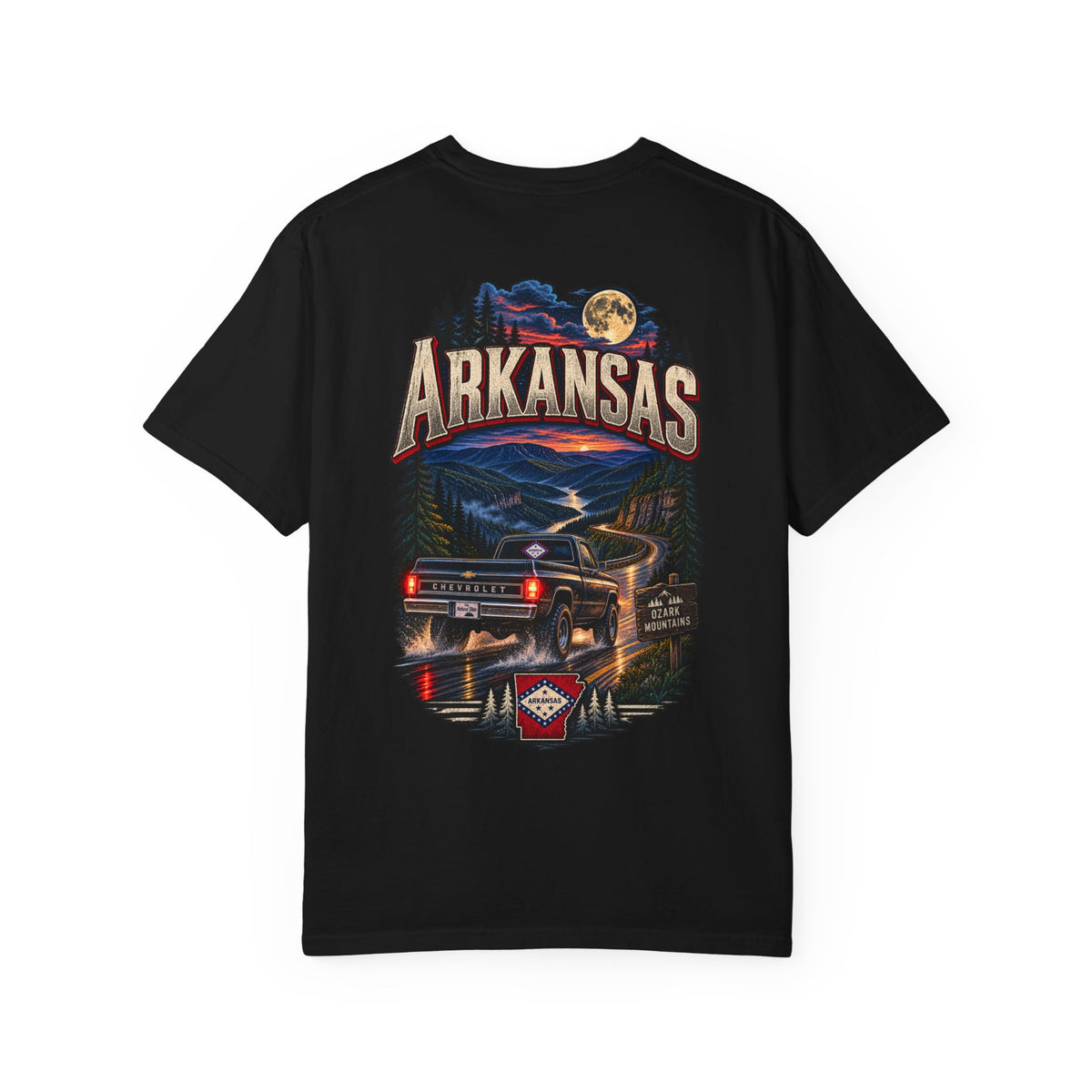 Arkansas Night Drive Unisex Comfort Color 1717 Streetwear Graphic Tee