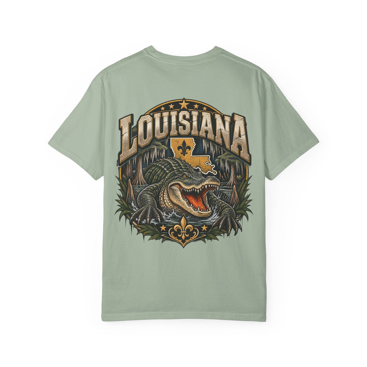 Louisiana Gator Emblem Unisex Comfort Color 1717 Streetwear Graphic Tee