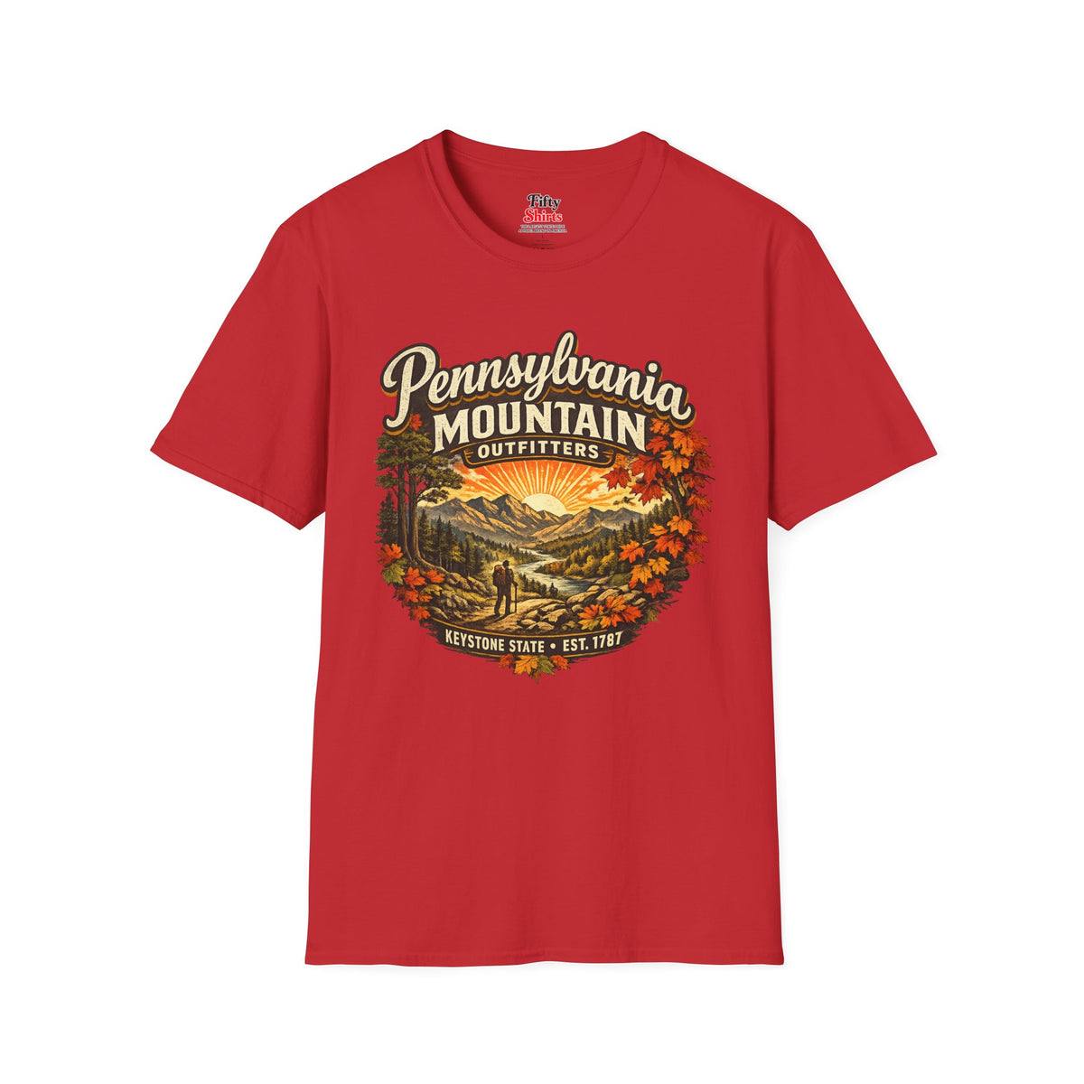 Pennsylvania Mountain Outfitters Unisex Softstyle T Shirt State Pride Graphic Tee Collections FS03