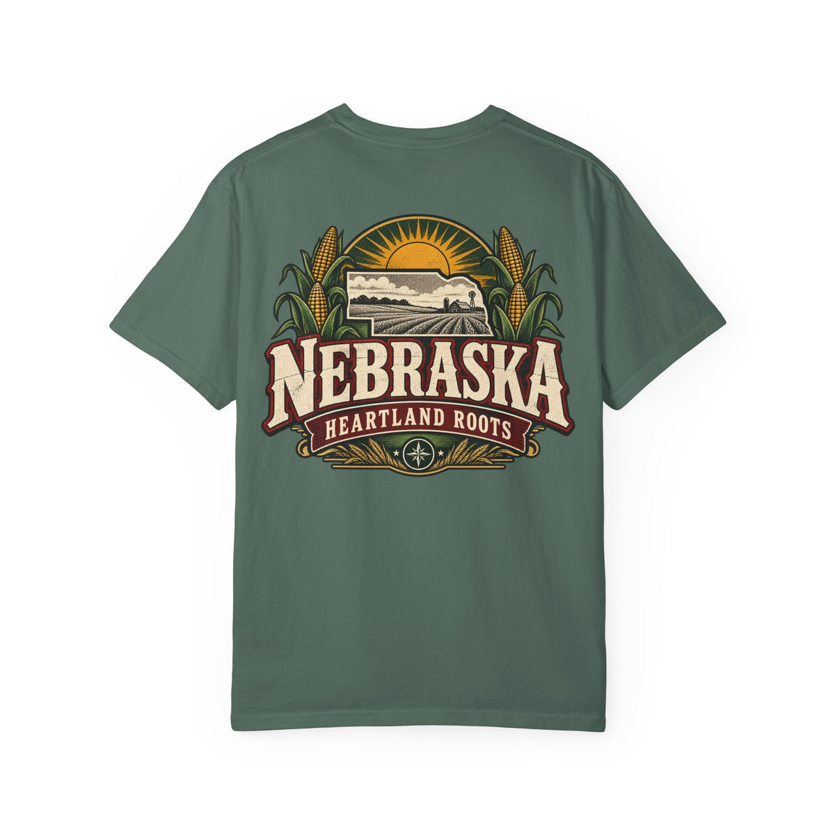 Nebraska Heartland Roots Unisex Comfort Color 1717 Streetwear Graphic Tee