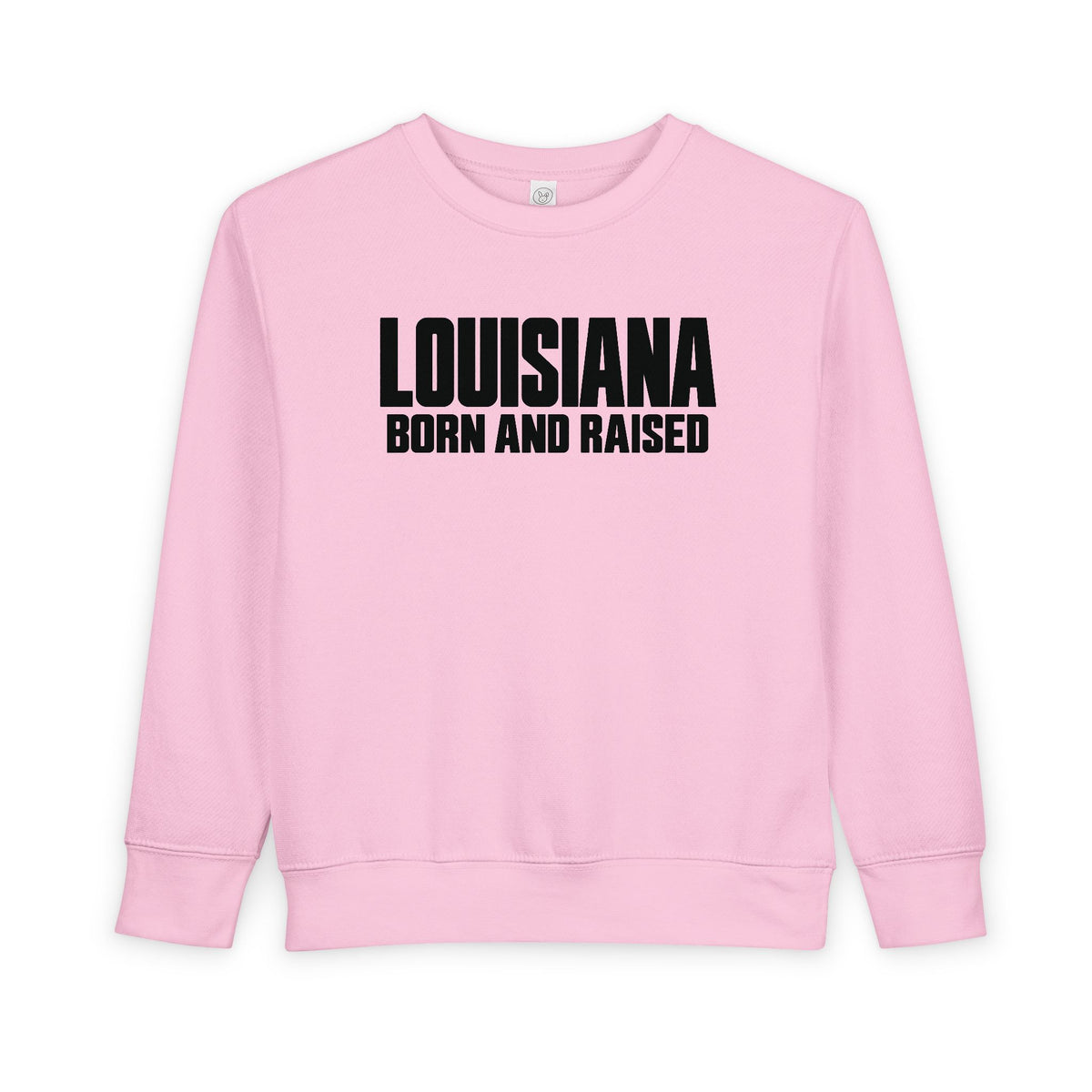 Louisiana Born and Raised Modern Unisex Toddler Sweatshirt