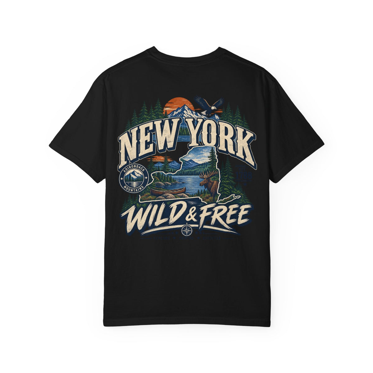 New York Wild & Free Unisex Comfort Color 1717 Streetwear Graphic Tee