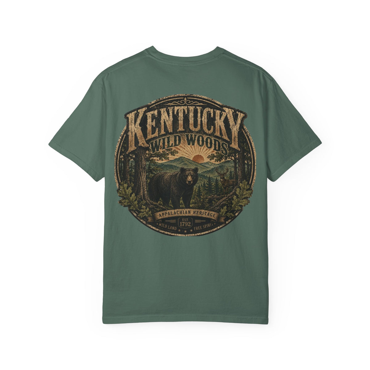 Kentucky Wild Woods Unisex Comfort Color 1717 Streetwear Graphic Tee