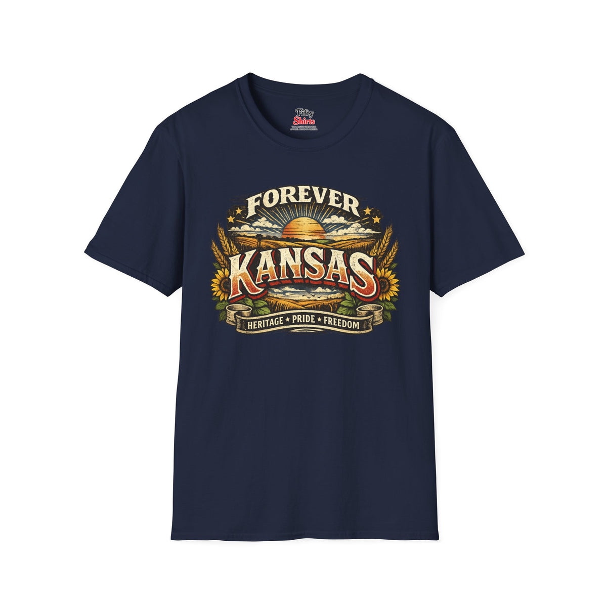 Kansas Forever Unisex Softstyle T Shirt State Pride Graphic Tee Collections FS03