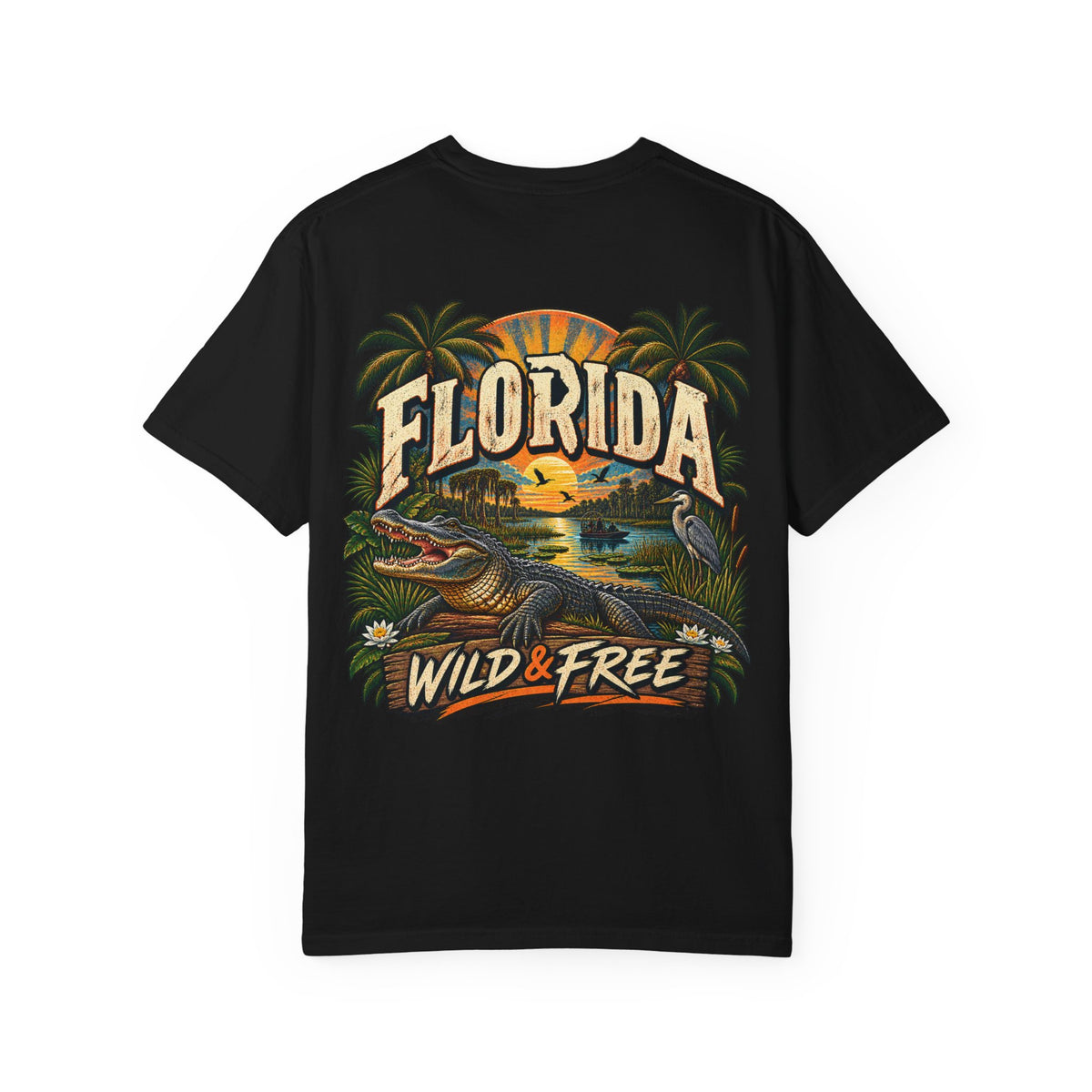 Florida Wild & Free Unisex Comfort Color 1717 Streetwear Graphic Tee