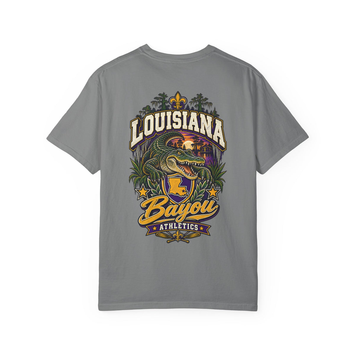 Louisiana Bayou Athletics Unisex Comfort Color 1717 Streetwear Graphic Tee