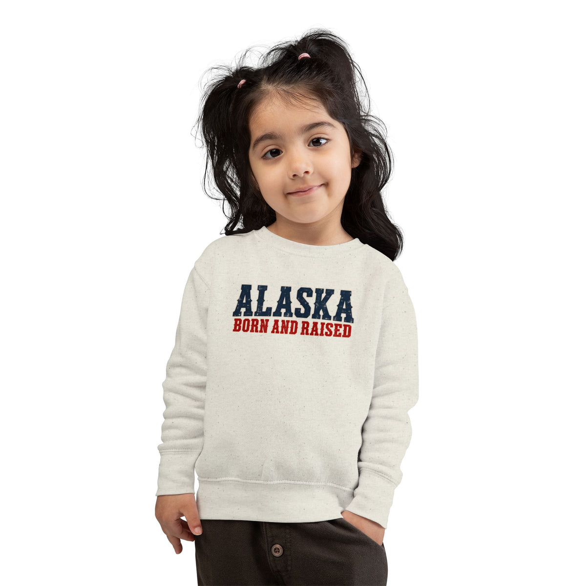 Alaska Born and Raised Western Bold Unisex Toddler Sweatshirt