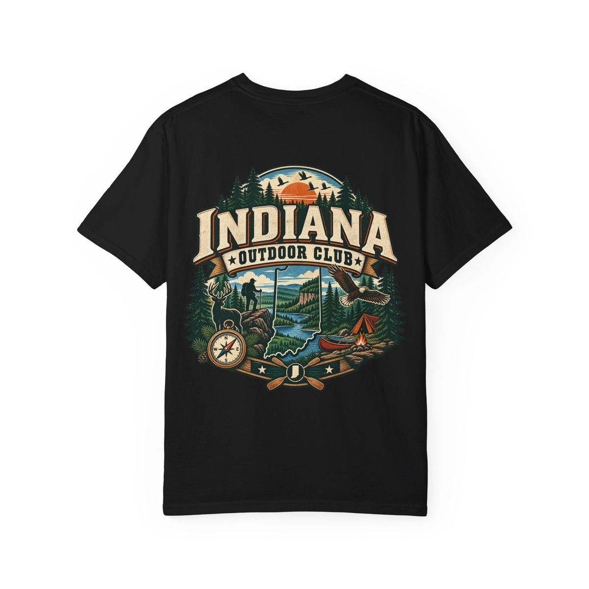 Indiana Outdoor Club Unisex Comfort Color 1717 Streetwear Graphic Tee
