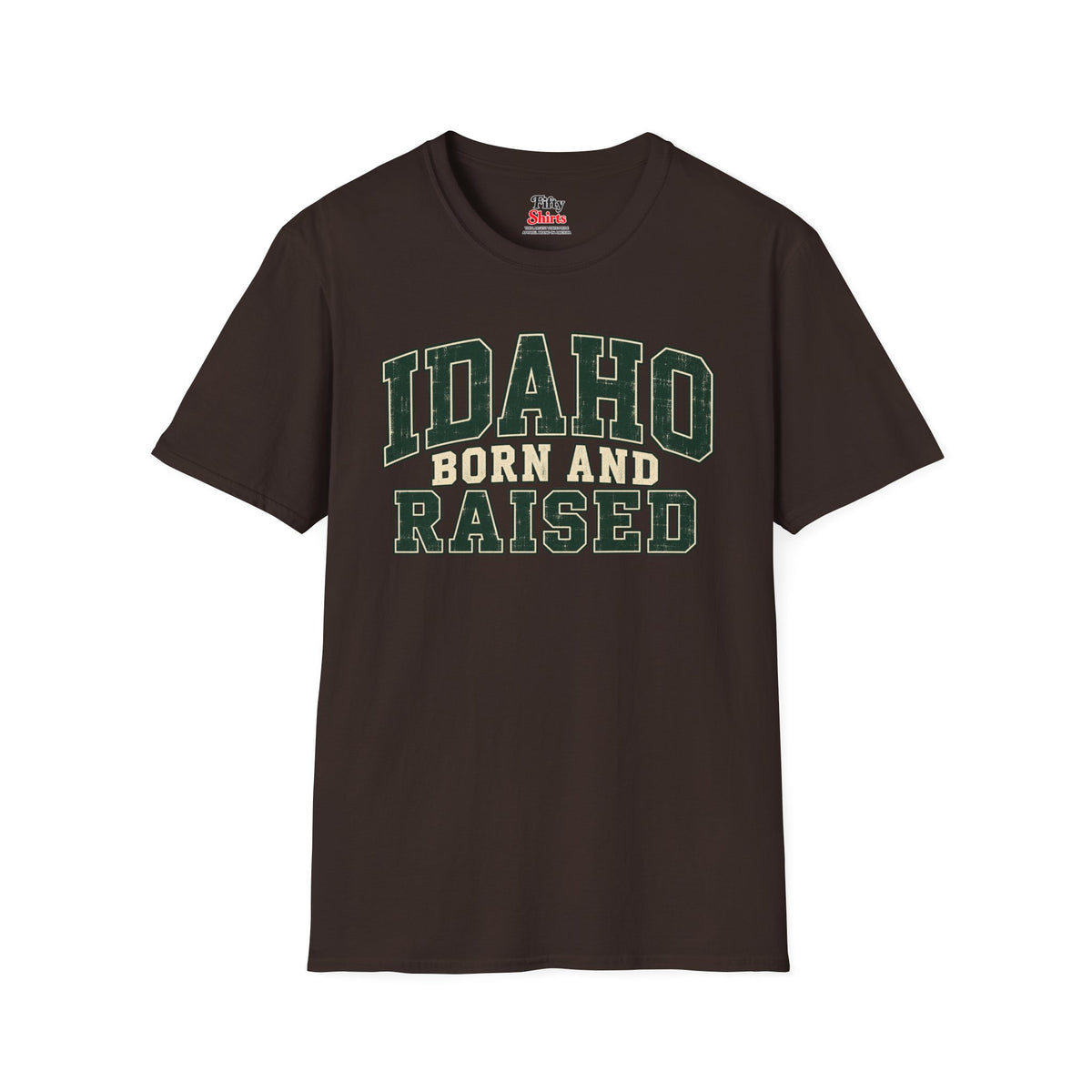 Idaho Born and Raised Unisex Softstyle T Shirt State Name Graphic Tee