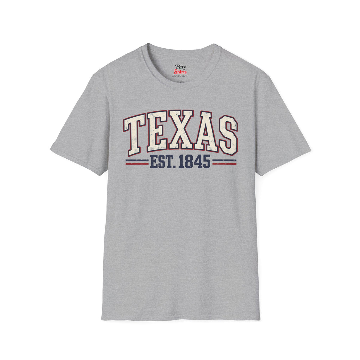 Texas Est. 1845 Unisex Softstyle T Shirt State Name Graphic Tee
