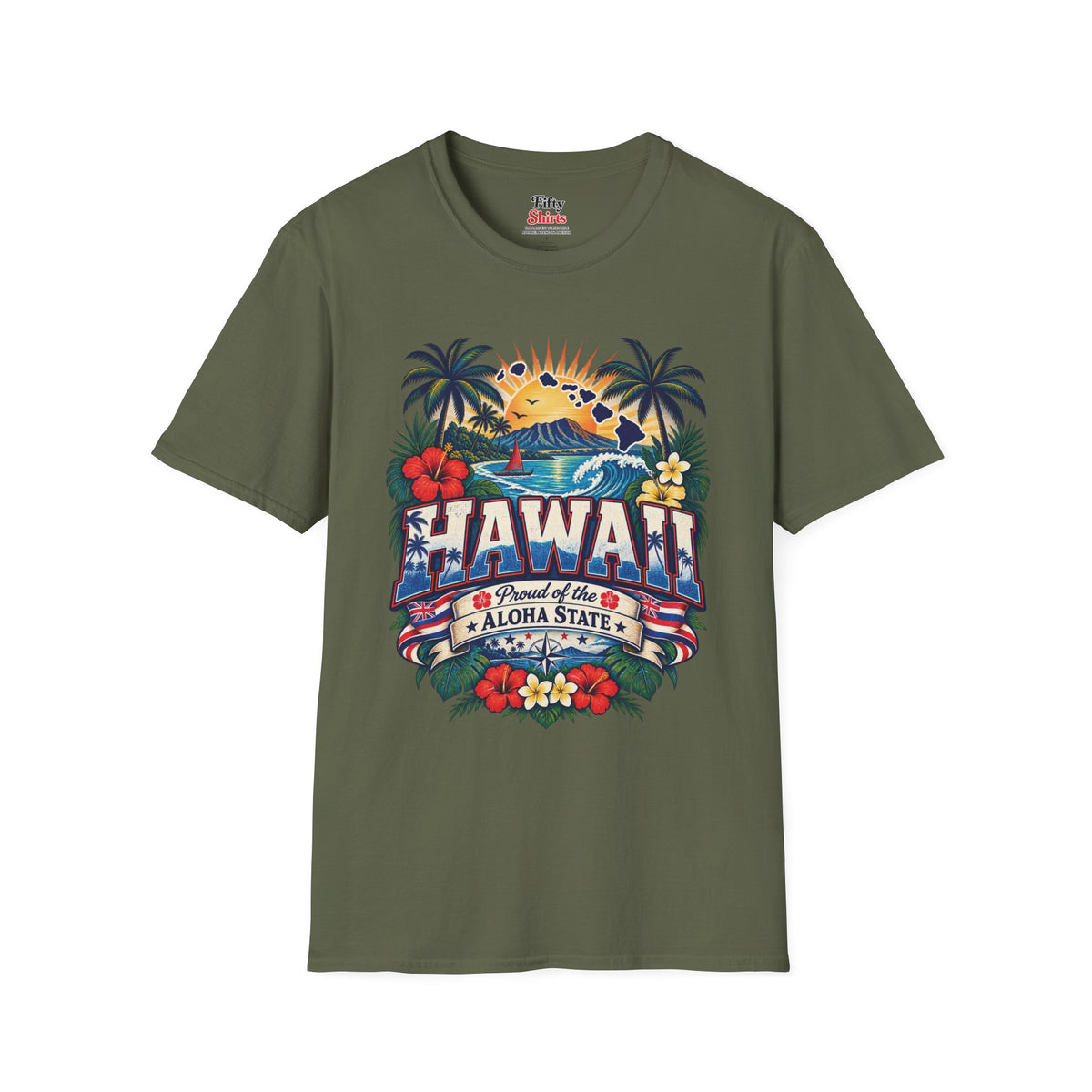 Hawaii State Pride Unisex Softstyle T Shirt State Pride Graphic Tee Collections FS03