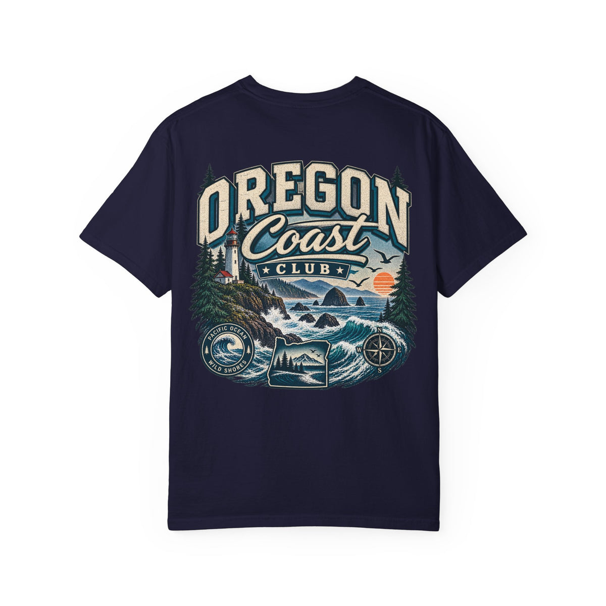 Oregon Coast Club Unisex Comfort Color 1717 Streetwear Graphic Tee