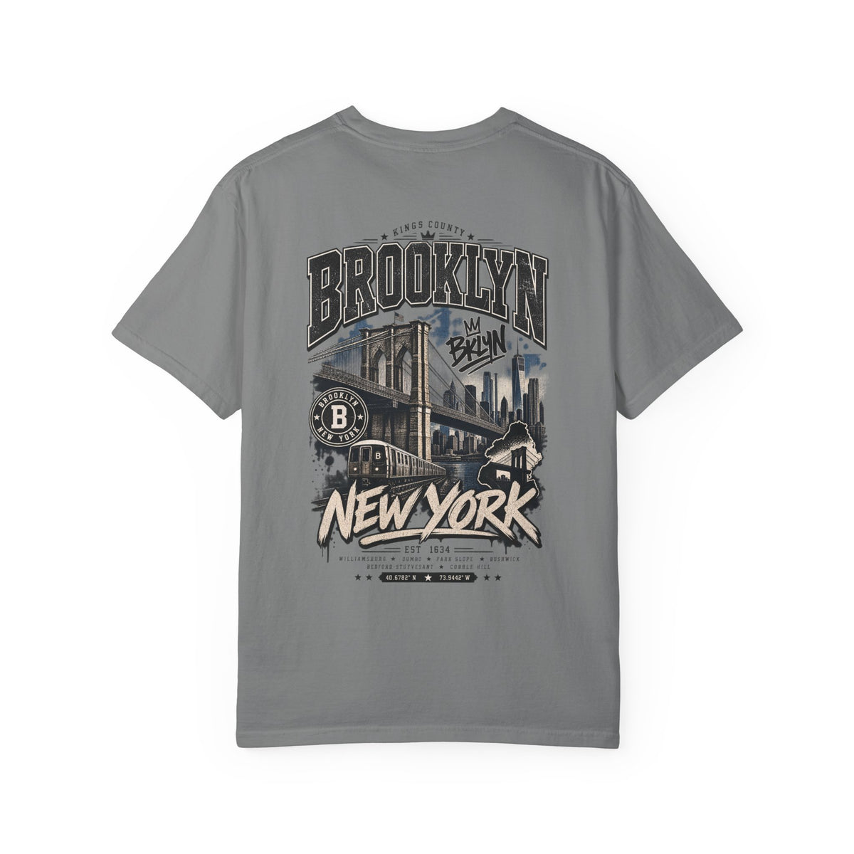 Brooklyn New York Unisex Comfort Color 1717 Streetwear Graphic Tee