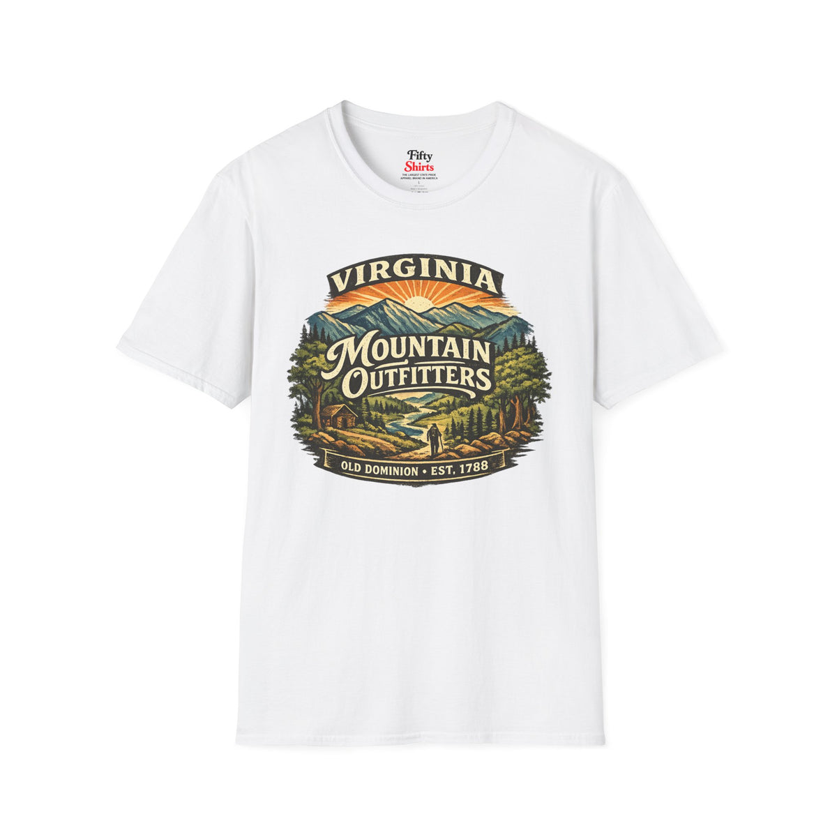 Virginia Mountain Outfitters Unisex Softstyle T Shirt State Pride Graphic Tee Collections FS03
