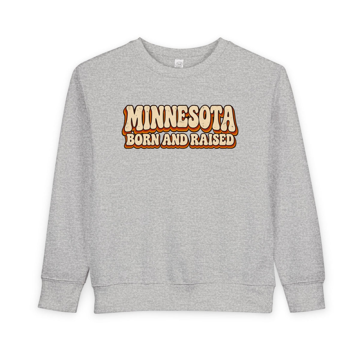 Minnesota Born and Raised Retro 1970s Unisex Toddler Sweatshirt