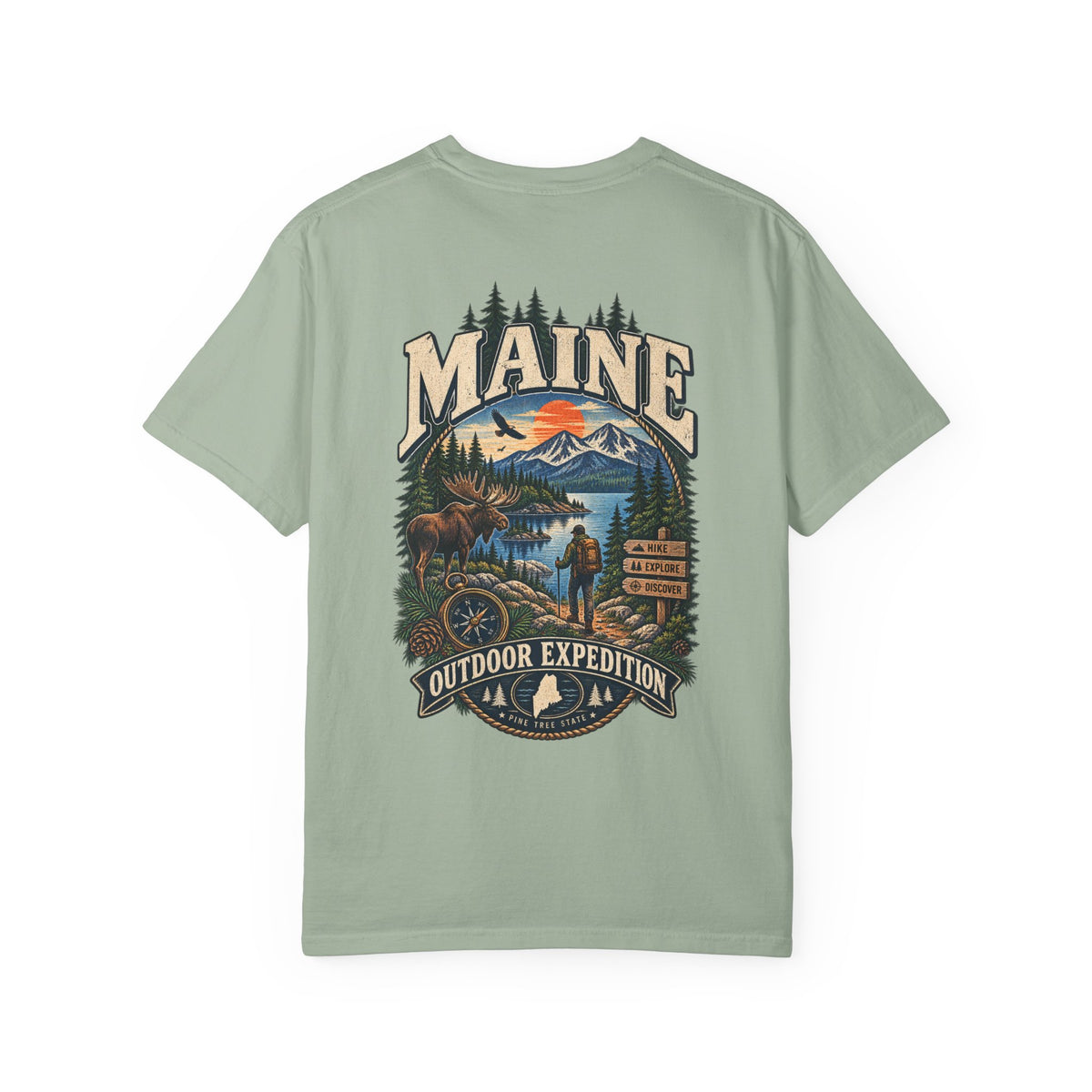 Maine Outdoor Expedition Unisex Comfort Color 1717 Streetwear Graphic Tee