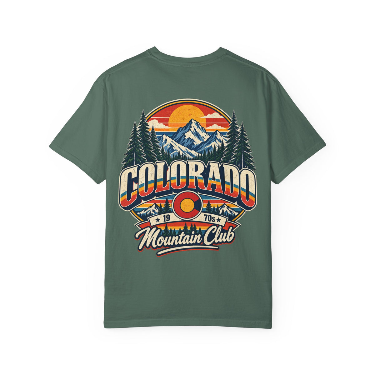 Colorado 1970s Mountain Club Unisex Comfort Color 1717 Streetwear Graphic Tee