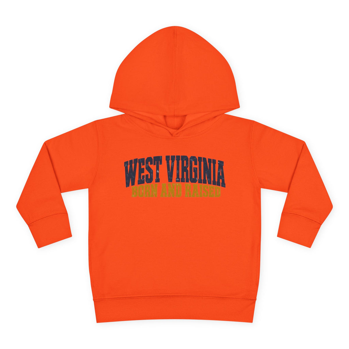 West Virginia Born and Raised Bold Workwear Unisex Toddler Pullover Fleece Hoodie