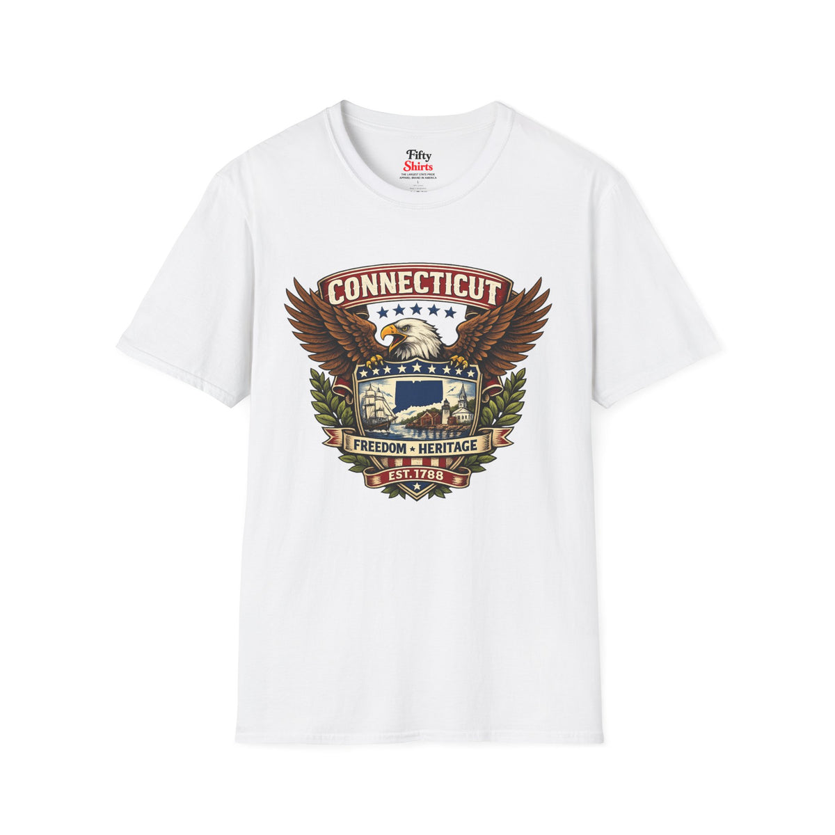 Connecticut American Eagle Unisex Softstyle T Shirt State Pride Graphic Tee Collections FS03
