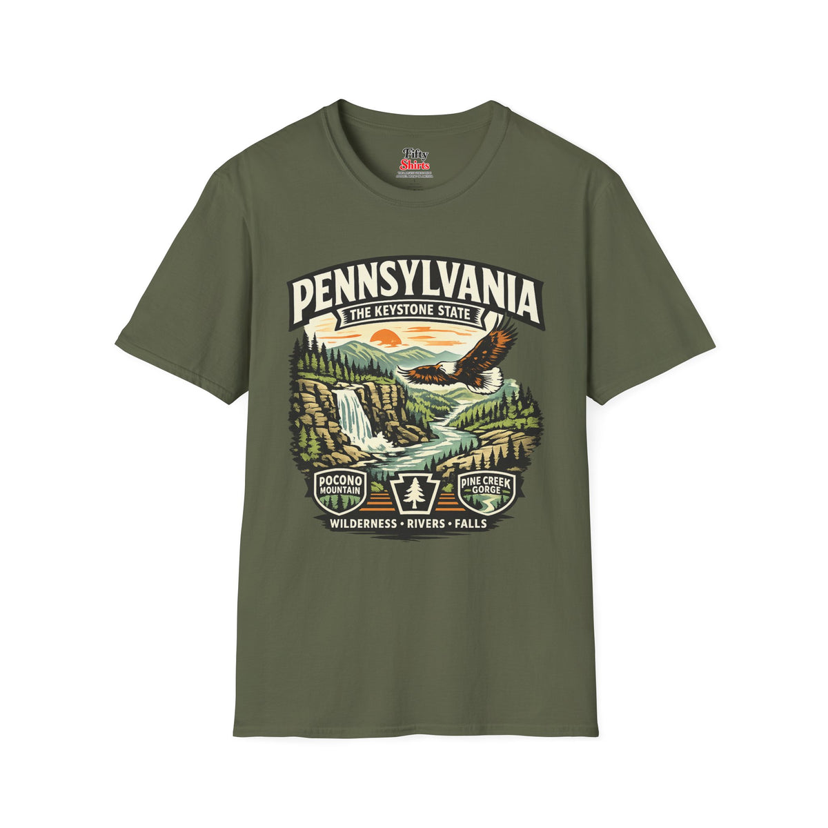 Pennsylvania Keystone State Adventure Unisex Softstyle T Shirt State Pride Graphic Tee Collections FS03