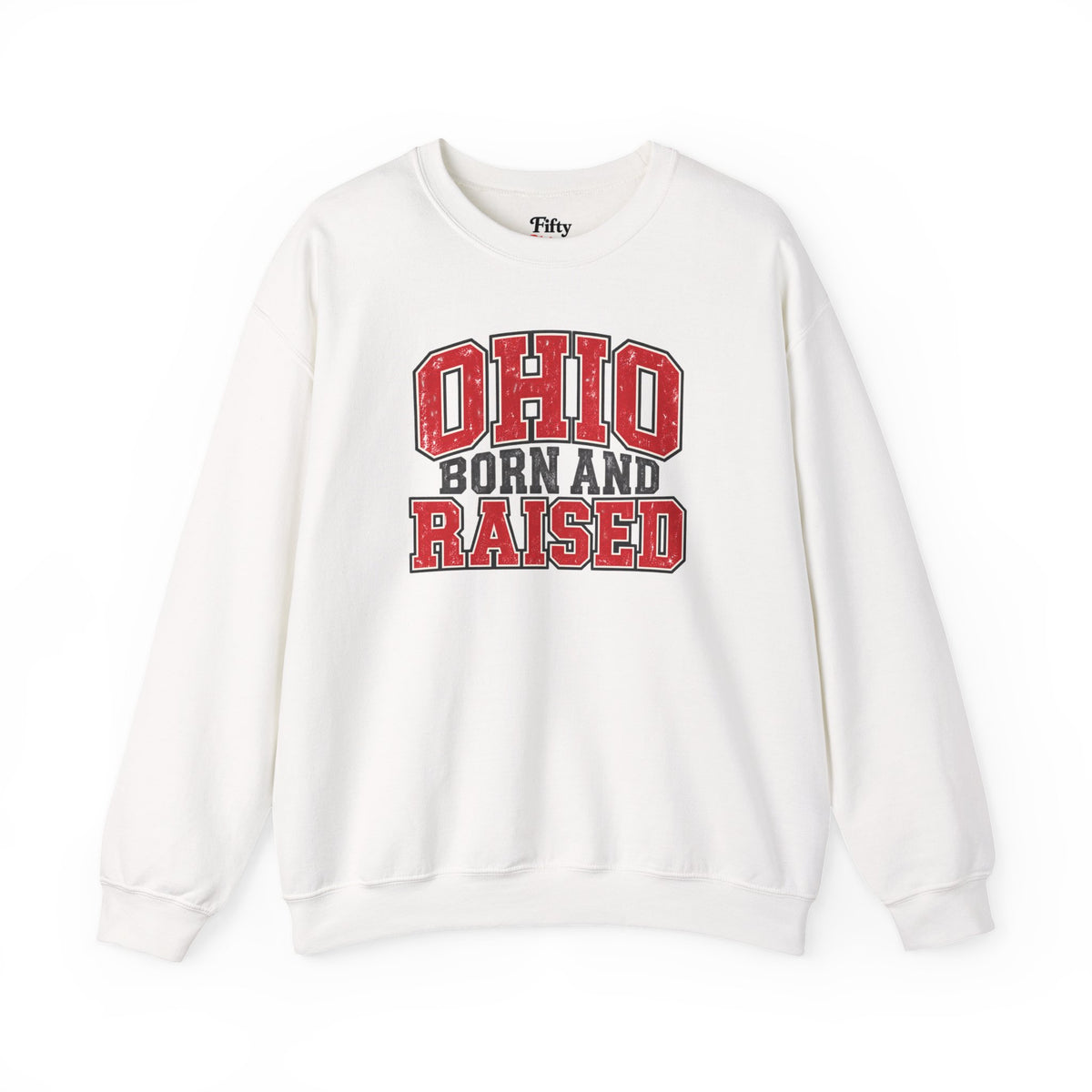 Ohio Born and Raised Vintage Collegiate Unisex Sweatshirt Graphic