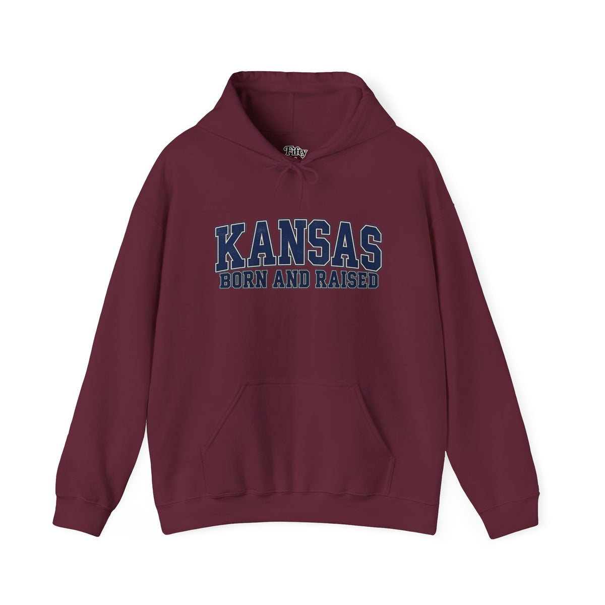 Kansas Born and Raised Classic Collegiate Unisex Hoodie Graphic