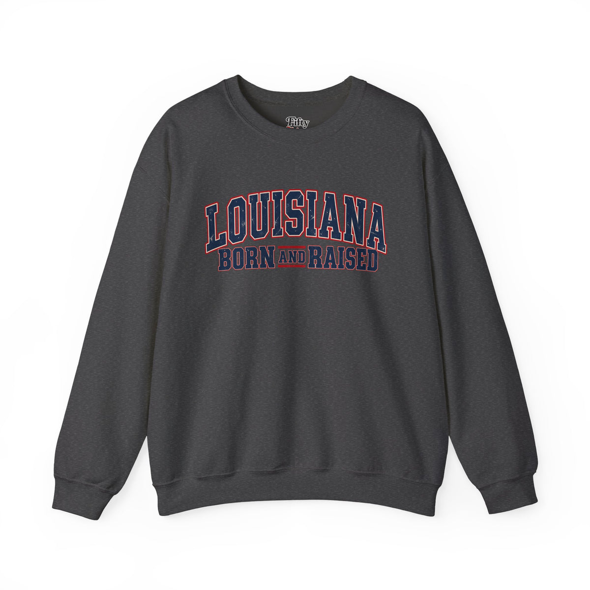 Louisiana Born and Raised Vintage Americana Unisex Sweatshirt Graphic