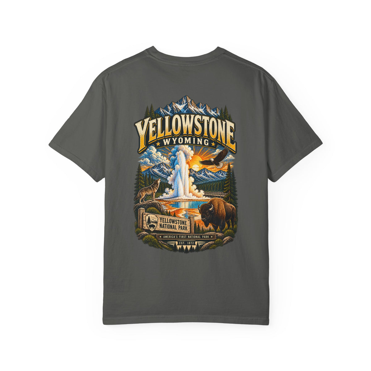 Yellowstone Wyoming Unisex Comfort Color 1717 Streetwear Graphic Tee