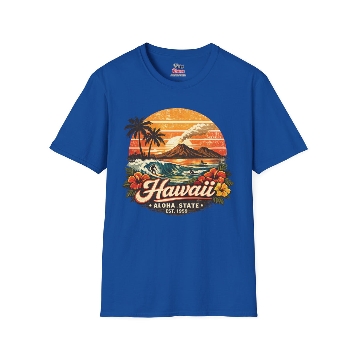 Hawaii Tropical Sunset Unisex Softstyle T Shirt State Pride Graphic Tee Collections FS03