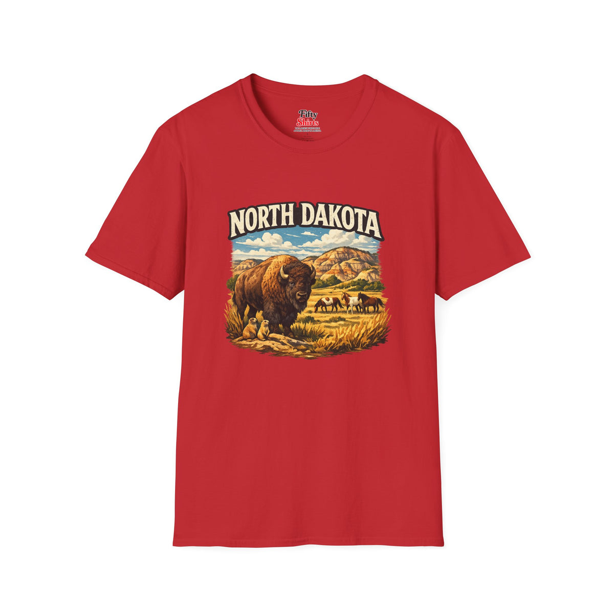 North Dakota Wildlife Unisex Softstyle T Shirt State Pride Graphic Tee Collections FS03