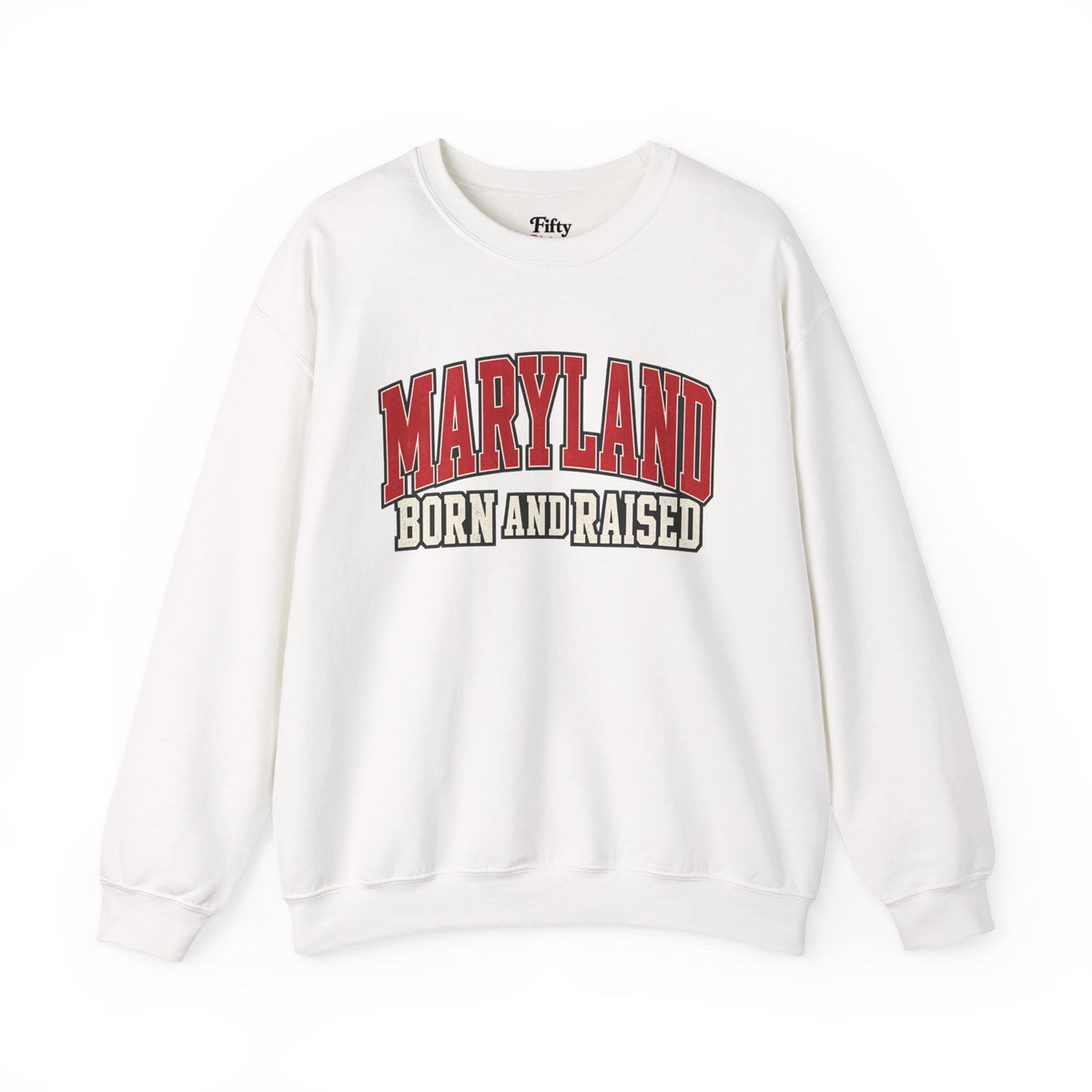 Maryland Born and Raised Bold Athletic Unisex Sweatshirt Graphic