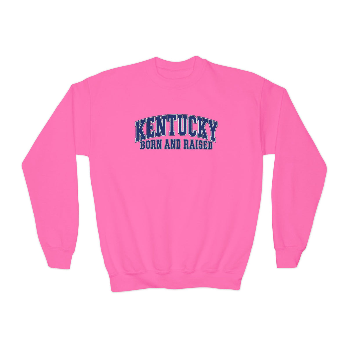 Kentucky Born and Raised Classic Collegiate Unisex Youth Crewneck Sweatshirt Graphic