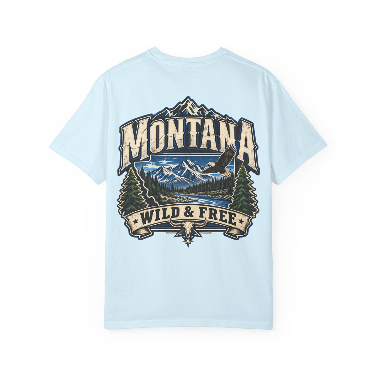 Montana Wild & Free Unisex Comfort Color 1717 Streetwear Graphic Tee