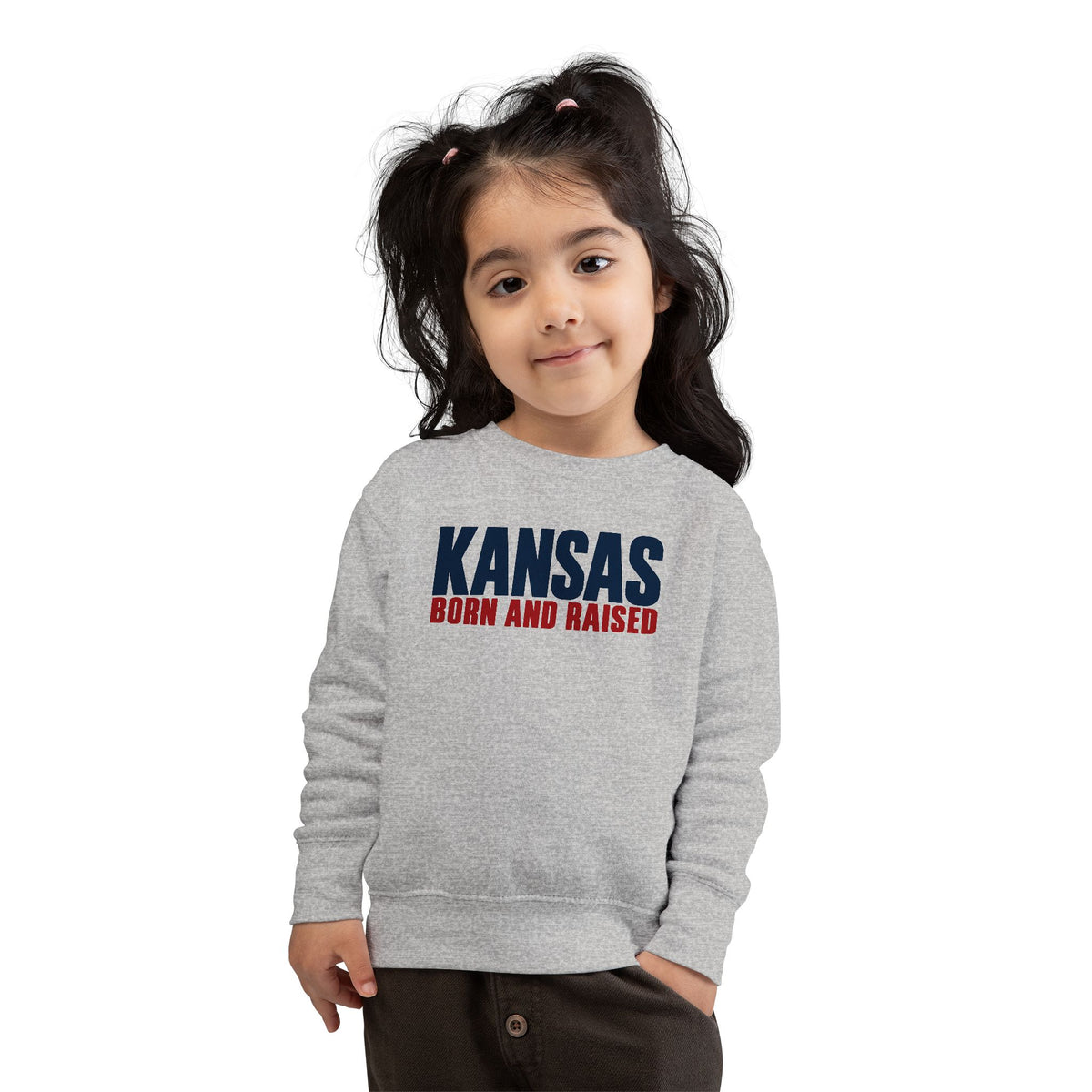 Kansas Born and Raised Modern Heritage Unisex Toddler Sweatshirt