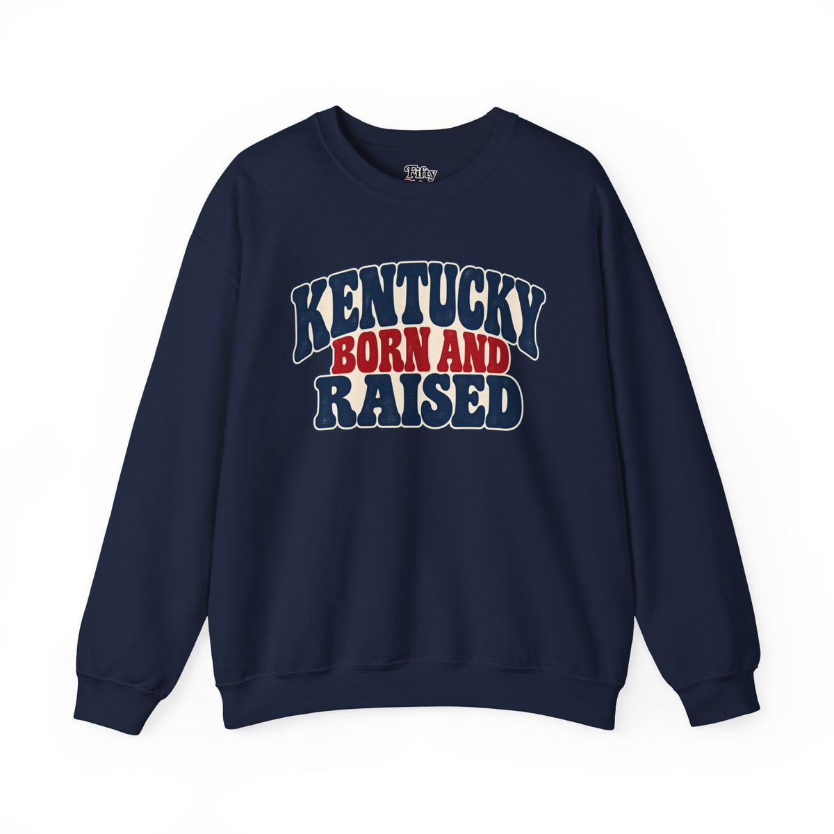 Kentucky Born and Raised Retro 1970s Unisex Sweatshirt Graphic