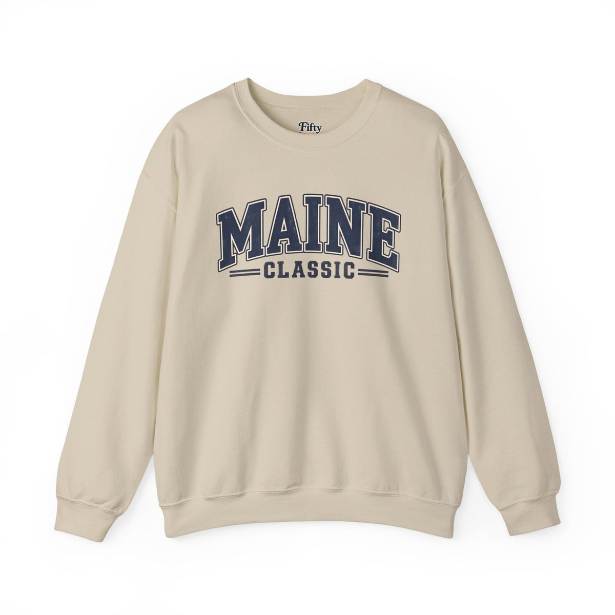 Maine Classic Unisex Crewneck Sweatshirt State Name Graphic