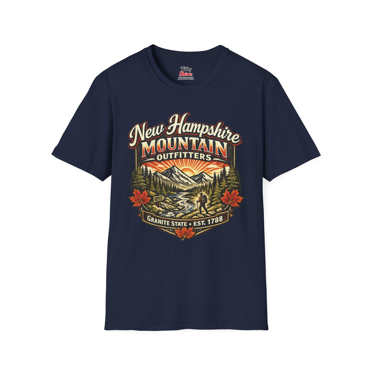 New Hampshire Mountain Outfitters Unisex Softstyle T Shirt State Pride Graphic Tee Collections FS03