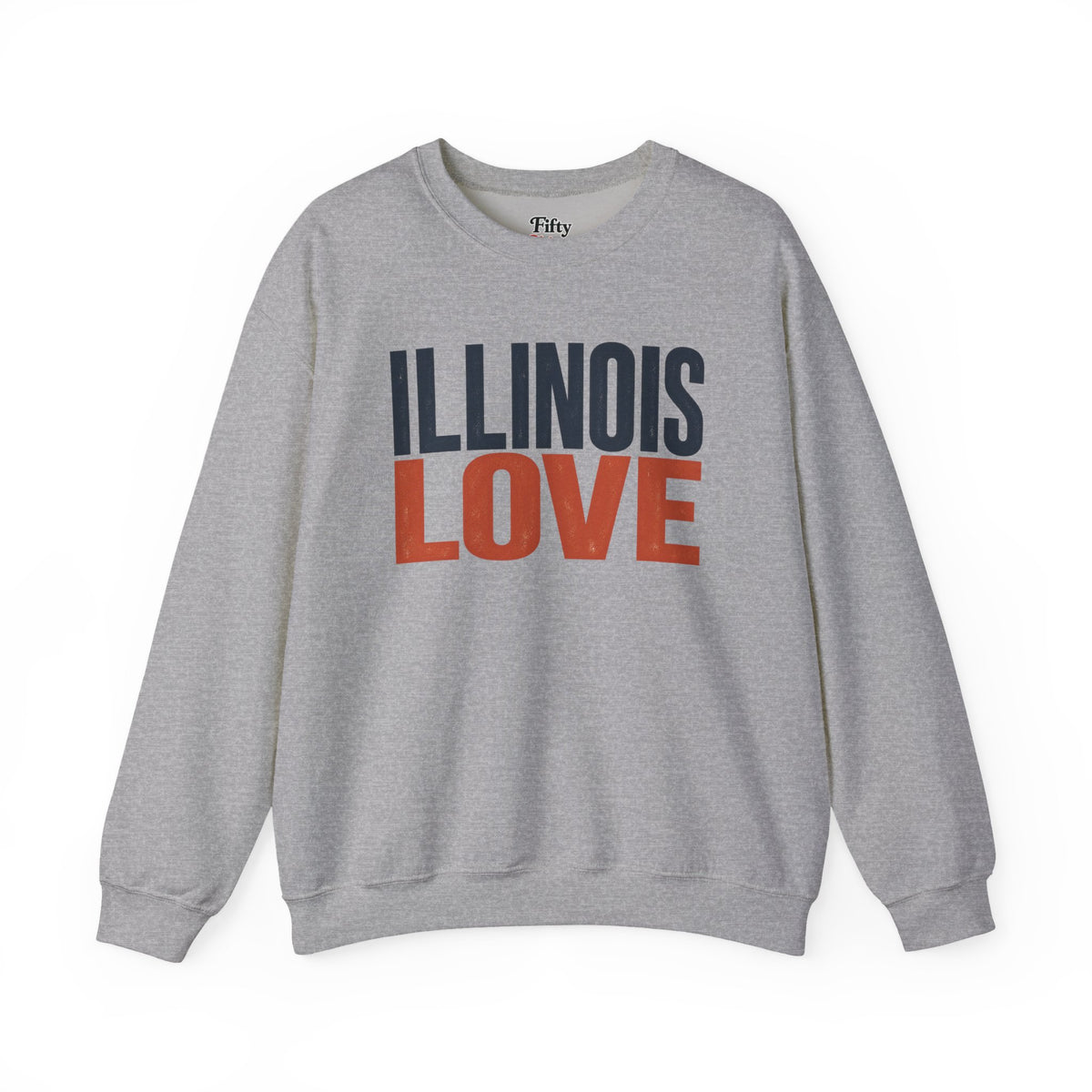 Illinois Love Unisex Crewneck Sweatshirt State Name Graphic