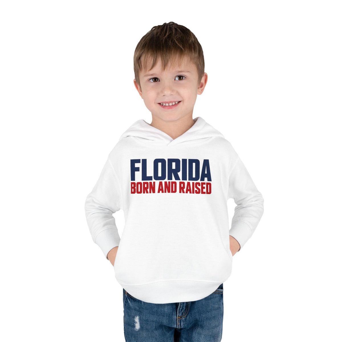 Florida Born and Raised Minimal Luxury Unisex Toddler Pullover Fleece Hoodie