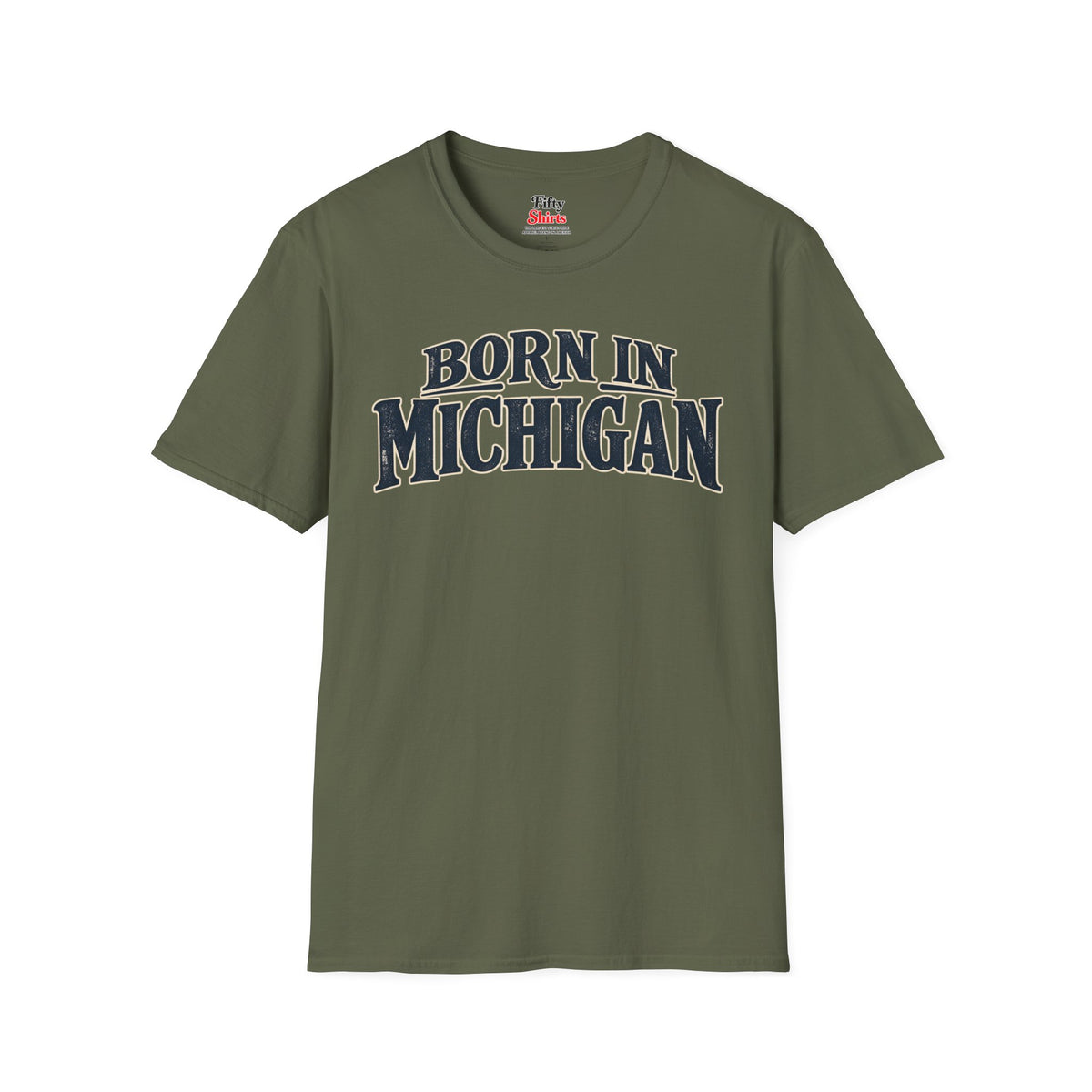 Born in Michigan Unisex Softstyle T Shirt State Name Graphic Tee