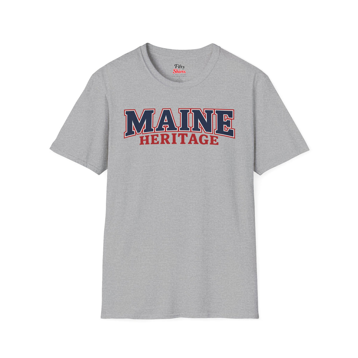 Maine Heritage Unisex Softstyle T Shirt State Name Graphic Tee