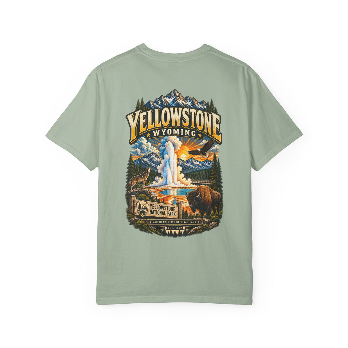 Yellowstone Wyoming Unisex Comfort Color 1717 Streetwear Graphic Tee