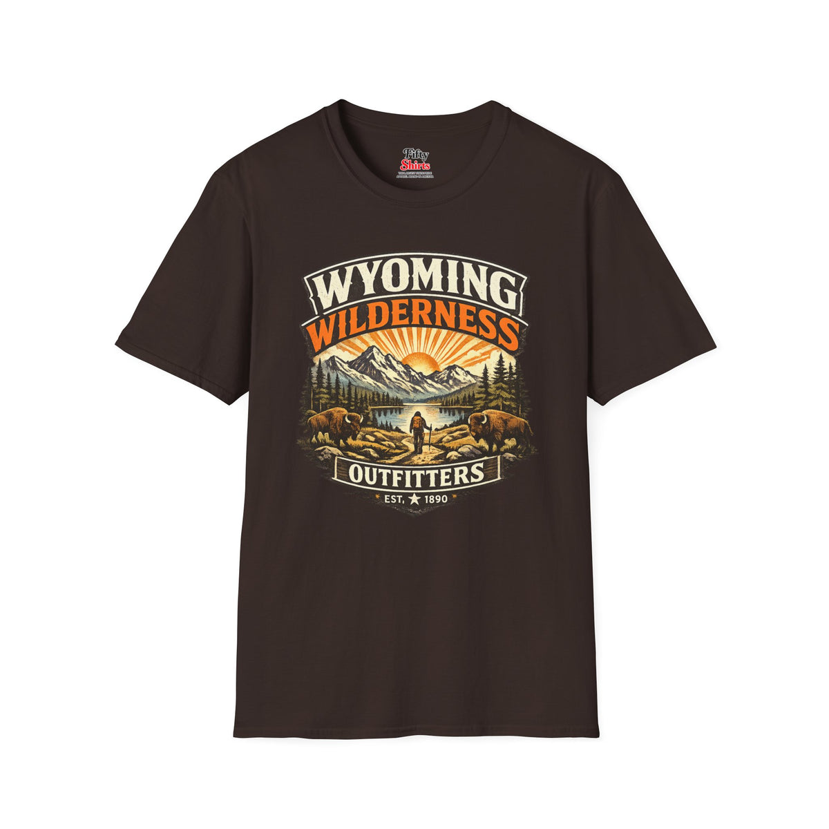 Wyoming Wilderness Outfitters Unisex Softstyle T Shirt State Pride Graphic Tee Collections FS03