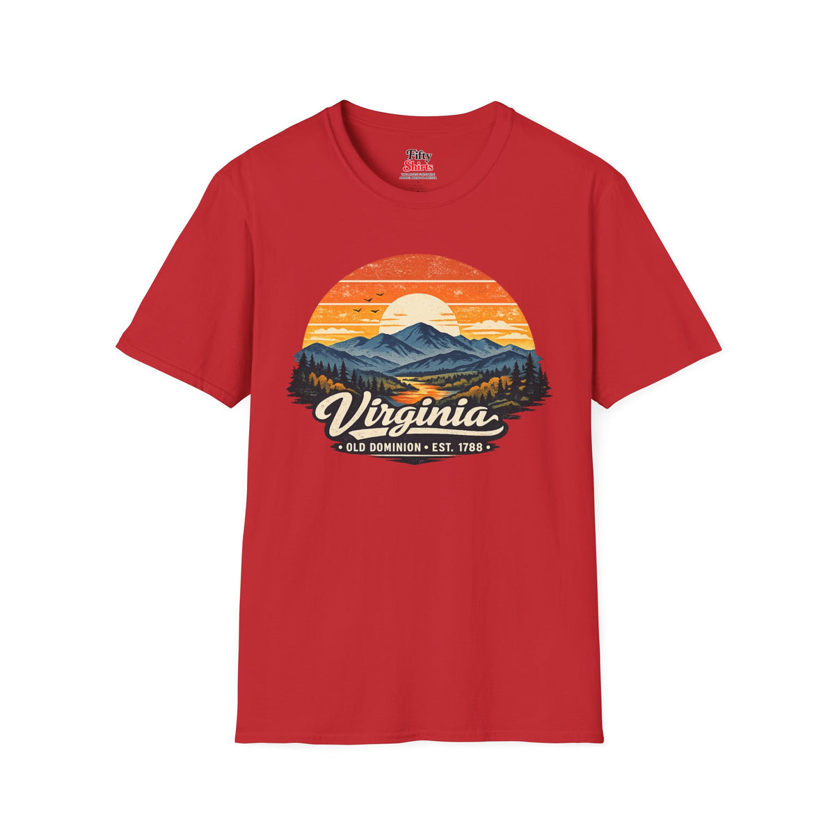 Virginia Mountain Sunset Unisex Softstyle T Shirt State Pride Graphic Tee Collections FS03